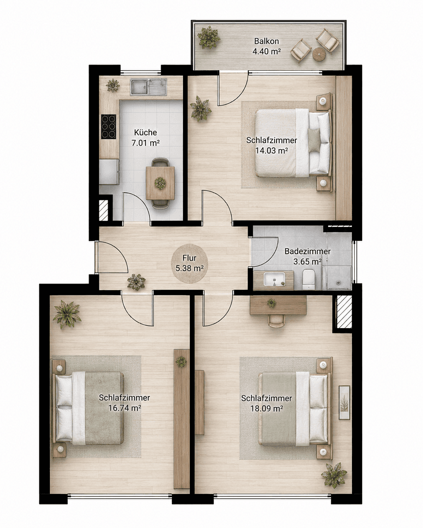 3 bedroom flat to rent, 68 m², Kennedystr. 41, Bergheim, North Rhine-Westphalia 3 bedroom flat to rent, 68 m², Kennedystr. 41, Bergheim, North Rhine-Westphalia