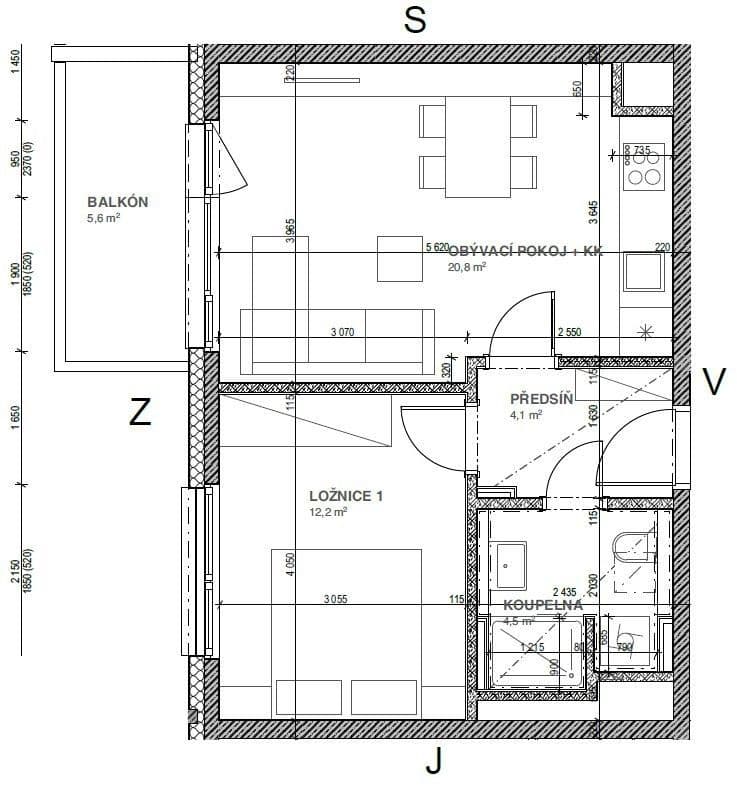 1 bedroom with open-plan kitchen flat to rent, 45 m², Hodkovická, Prague, Prague 1 bedroom with open-plan kitchen flat to rent, 45 m², Hodkovická, Prague, Prague