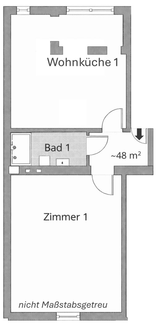 2 bedroom flat to rent, 48 m², Essen, North Rhine-Westphalia 2 bedroom flat to rent, 48 m², Essen, North Rhine-Westphalia