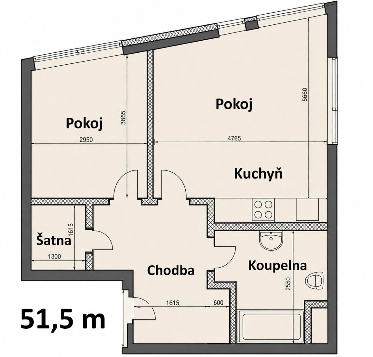 1 bedroom with open-plan kitchen flat to rent, 52 m², Olgy Havlové, Prague, Prague 1 bedroom with open-plan kitchen flat to rent, 52 m², Olgy Havlové, Prague, Prague