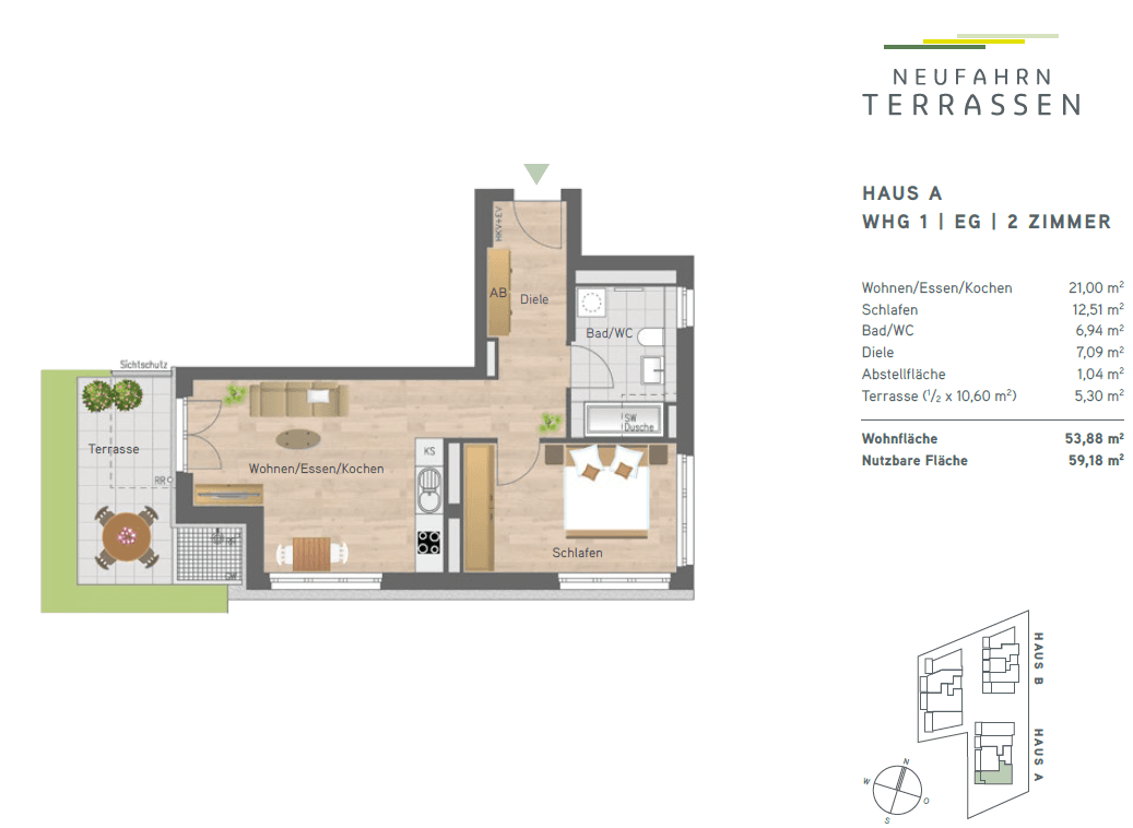 2 bedroom flat to rent, 54 m², Neufahrn, Bavaria 2 bedroom flat to rent, 54 m², Neufahrn, Bavaria