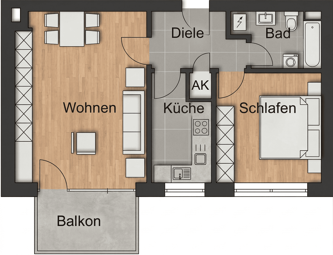 2 bedroom flat to rent, 62 m², Münster, North Rhine-Westphalia 2 bedroom flat to rent, 62 m², Münster, North Rhine-Westphalia