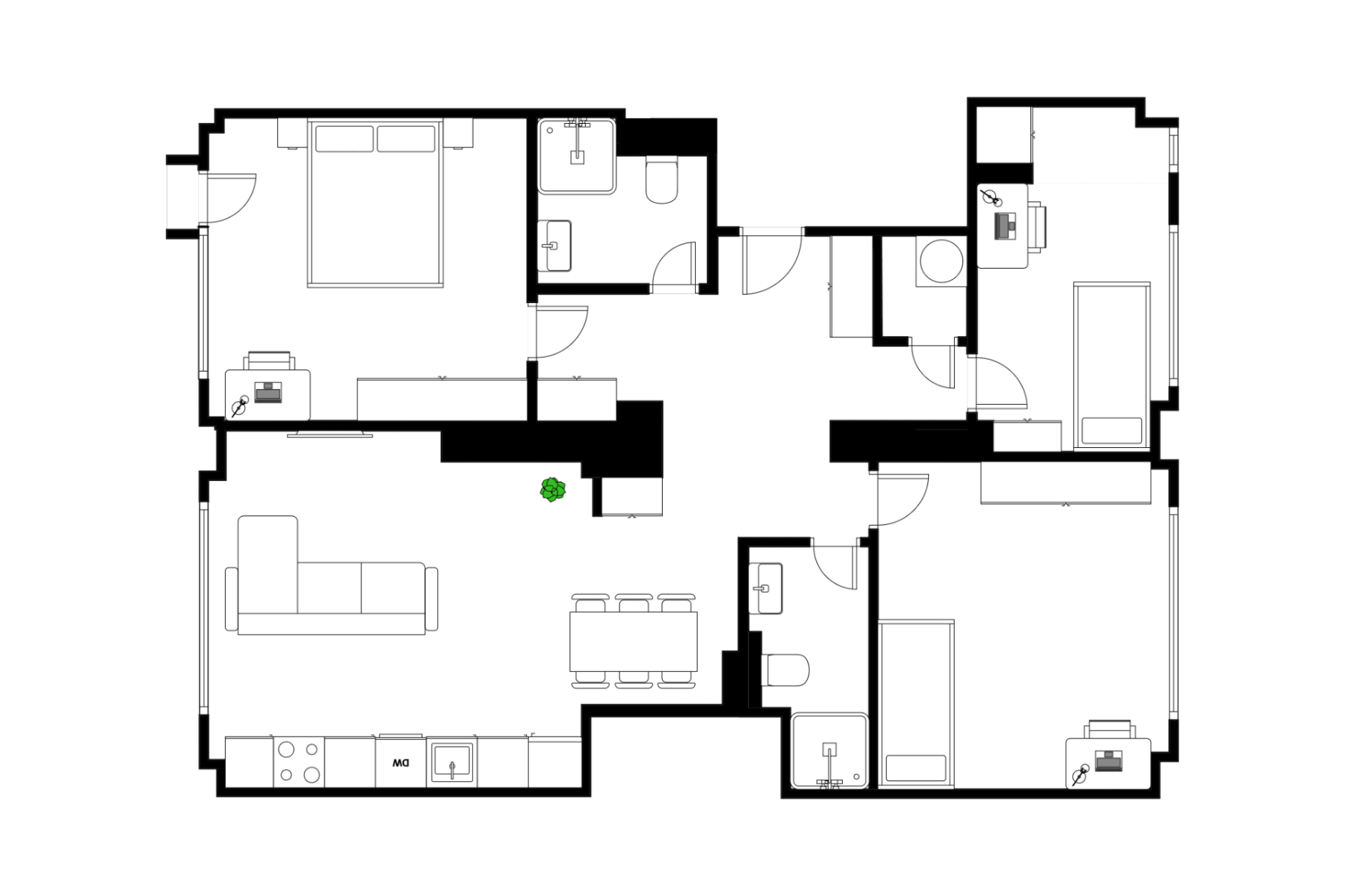 3 bedroom with open-plan kitchen flat for sale, 83 m², Čeljabinská, Prague, Prague 3 bedroom with open-plan kitchen flat for sale, 83 m², Čeljabinská, Prague, Prague