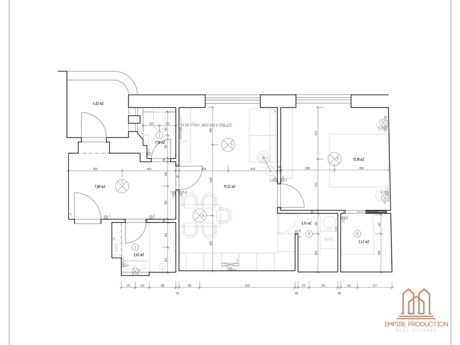 1 bedroom with open-plan kitchen flat for sale, 56 m², Tolstého, Prague, Prague 1 bedroom with open-plan kitchen flat for sale, 56 m², Tolstého, Prague, Prague