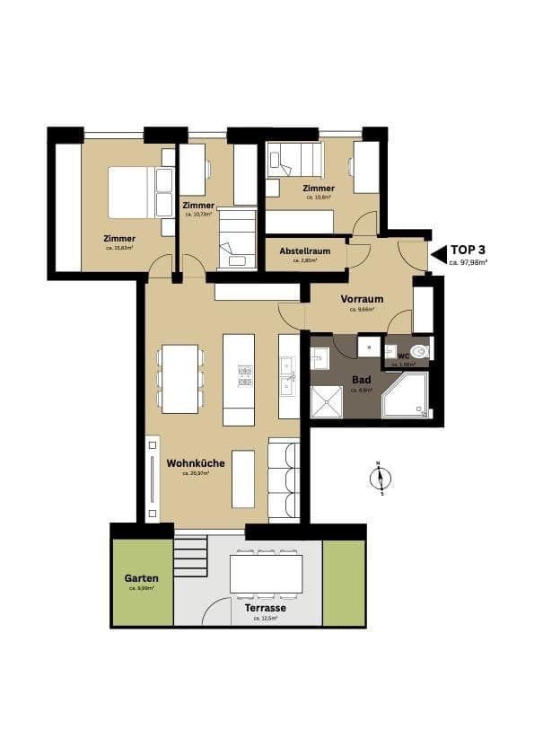 4 bedroom flat to rent, 98 m², St.Pölten, Lower Austria 4 bedroom flat to rent, 98 m², St.Pölten, Lower Austria