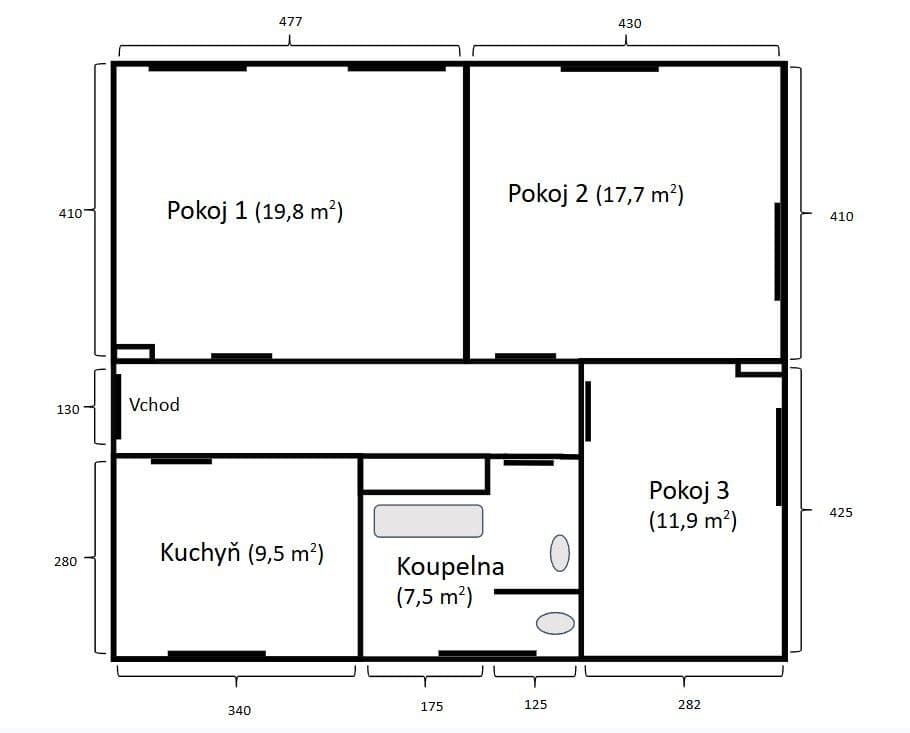 3 bedroom flat for sale, 77 m², Lidická, Jablonné v Podještědí, Liberecký Region 3 bedroom flat for sale, 77 m², Lidická, Jablonné v Podještědí, Liberecký Region