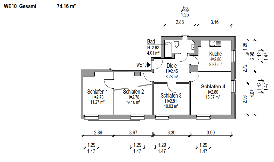 4 bedroom flat to rent, 74 m², Emser Strasse 40, Frankfurt, Hesse 4 bedroom flat to rent, 74 m², Emser Strasse 40, Frankfurt, Hesse