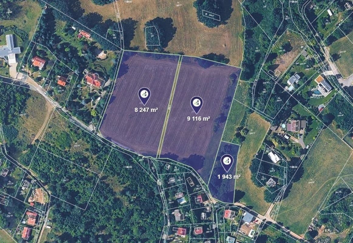 plot for sale, 19,858 m², Kamenice, Středočeský Region plot for sale, 19,858 m², Kamenice, Středočeský Region