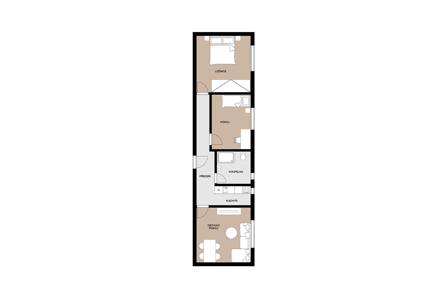 2 bedroom with open-plan kitchen flat for sale, 65 m², Jerevanská, Prague, Prague 2 bedroom with open-plan kitchen flat for sale, 65 m², Jerevanská, Prague, Prague