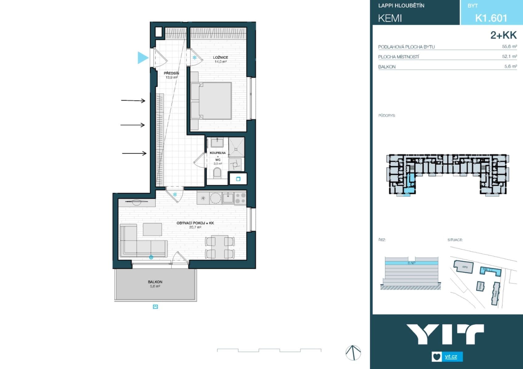 1 bedroom with open-plan kitchen flat to rent, 56 m², Kolbenova, Prague, Prague 1 bedroom with open-plan kitchen flat to rent, 56 m², Kolbenova, Prague, Prague