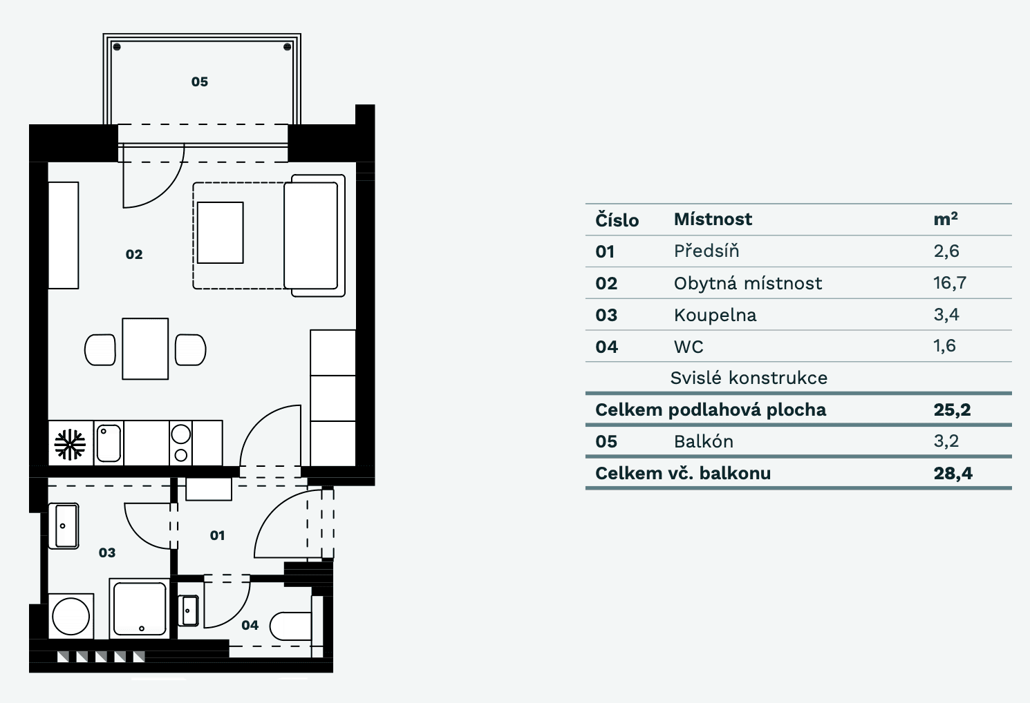 Studio flat for sale, 25 m², Bratislavská, Brno, Jihomoravský Region Studio flat for sale, 25 m², Bratislavská, Brno, Jihomoravský Region