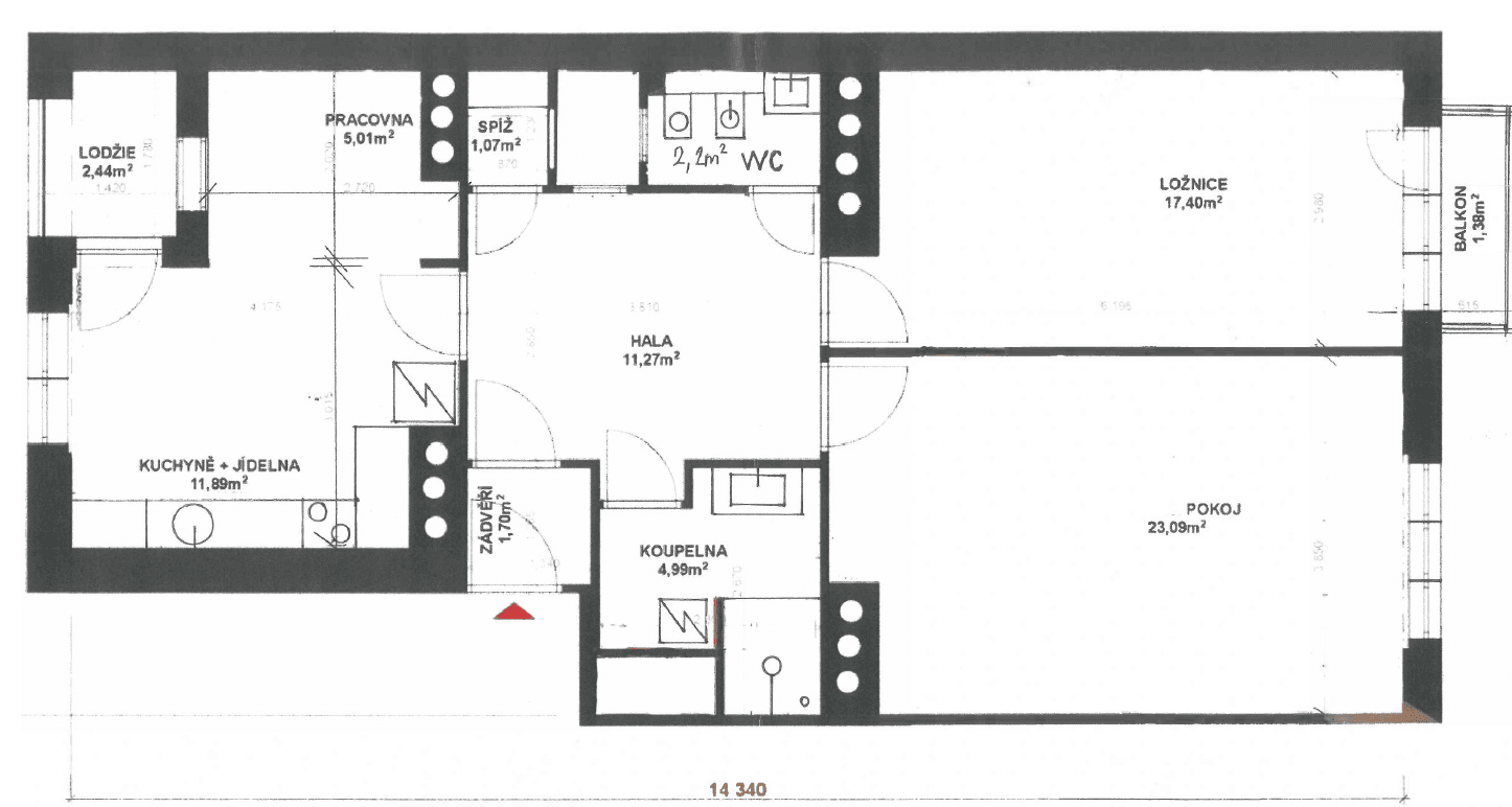 2 bedroom with open-plan kitchen flat to rent, 79 m², Moulíkova, Prague, Prague 2 bedroom with open-plan kitchen flat to rent, 79 m², Moulíkova, Prague, Prague