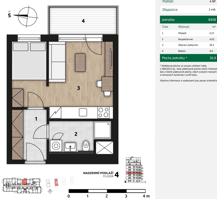 Studio flat to rent, 31 m², Fabiánové, Prague, Prague Studio flat to rent, 31 m², Fabiánové, Prague, Prague