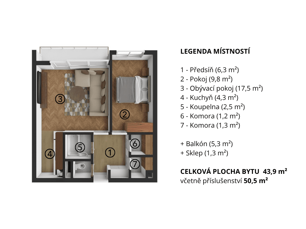 1 bedroom with open-plan kitchen flat for sale, 44 m², Ukrajinská, Brno, Jihomoravský Region 1 bedroom with open-plan kitchen flat for sale, 44 m², Ukrajinská, Brno, Jihomoravský Region