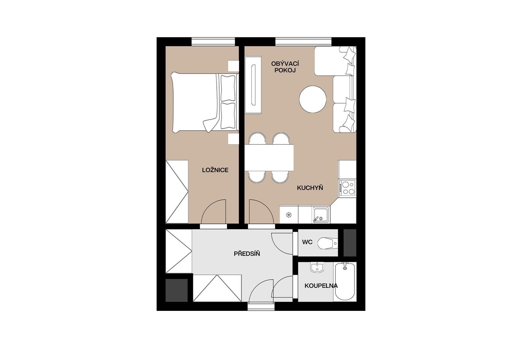 1 bedroom with open-plan kitchen flat for sale, 45 m², Roškotova, Prague, Prague 1 bedroom with open-plan kitchen flat for sale, 45 m², Roškotova, Prague, Prague