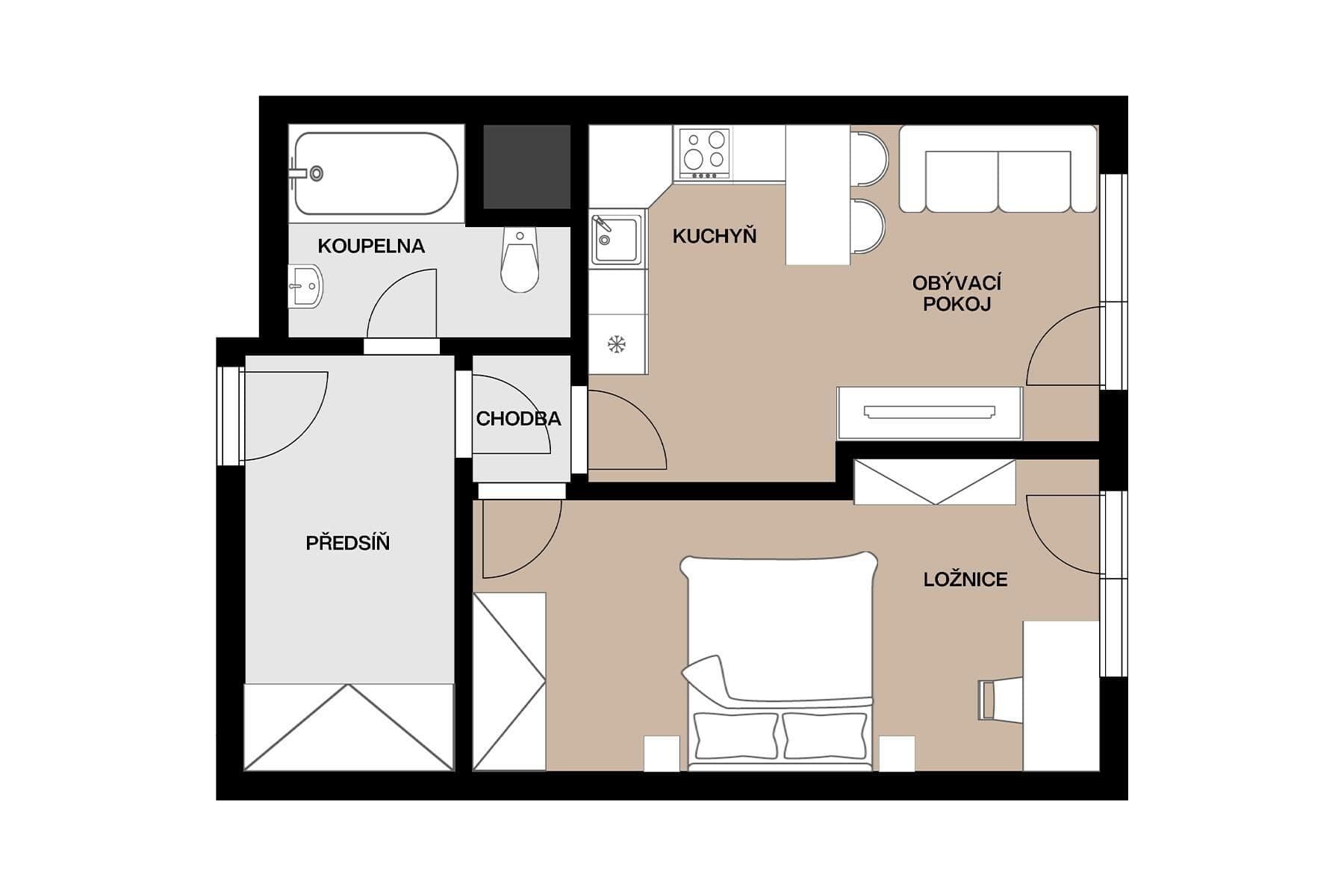 1 bedroom with open-plan kitchen flat for sale, 42 m², Martinická, Prague, Prague 1 bedroom with open-plan kitchen flat for sale, 42 m², Martinická, Prague, Prague