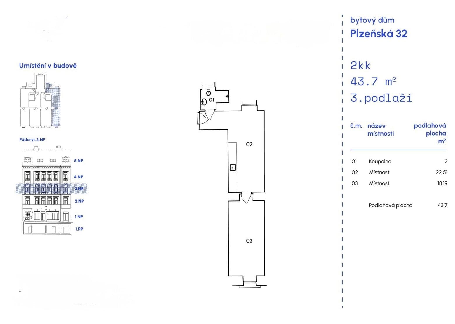 1 bedroom with open-plan kitchen flat to rent, 44 m², Plzeňská, Prague, Prague 1 bedroom with open-plan kitchen flat to rent, 44 m², Plzeňská, Prague, Prague