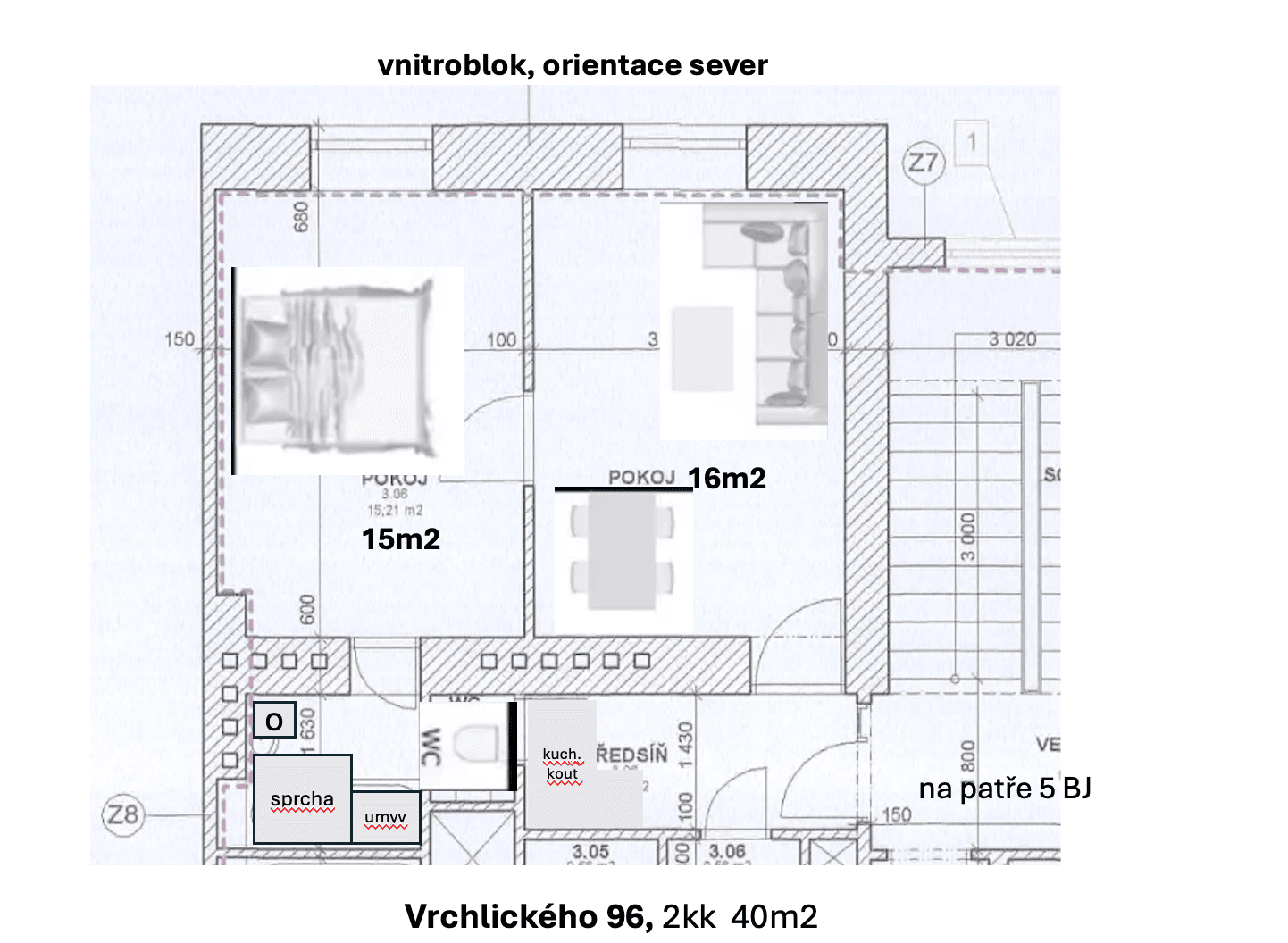 1 bedroom with open-plan kitchen flat to rent, 40 m², Vrchlického, Prague, Prague 1 bedroom with open-plan kitchen flat to rent, 40 m², Vrchlického, Prague, Prague