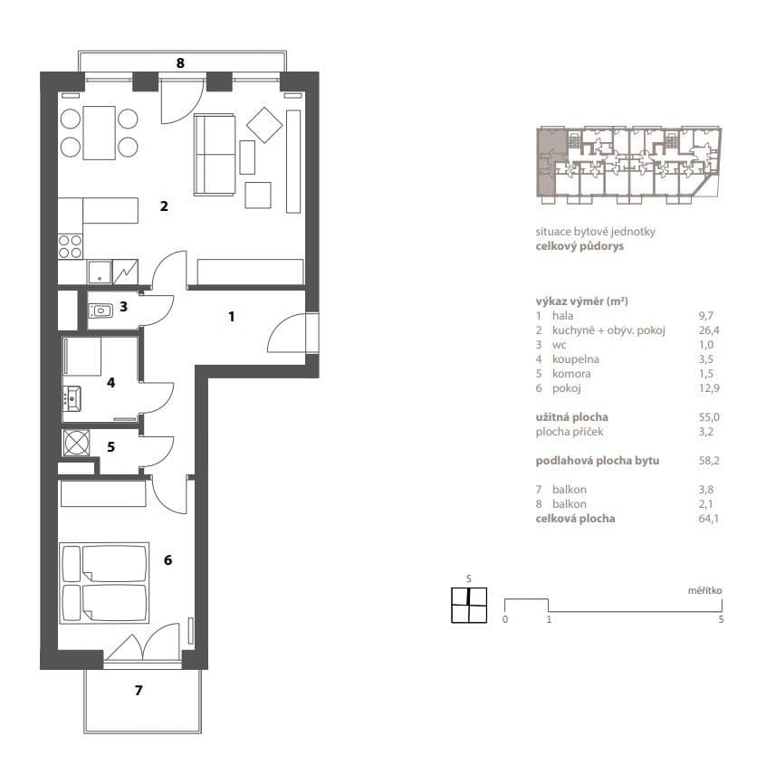 1 bedroom with open-plan kitchen flat for sale, 58 m², Spolková, Brno, Jihomoravský Region 1 bedroom with open-plan kitchen flat for sale, 58 m², Spolková, Brno, Jihomoravský Region