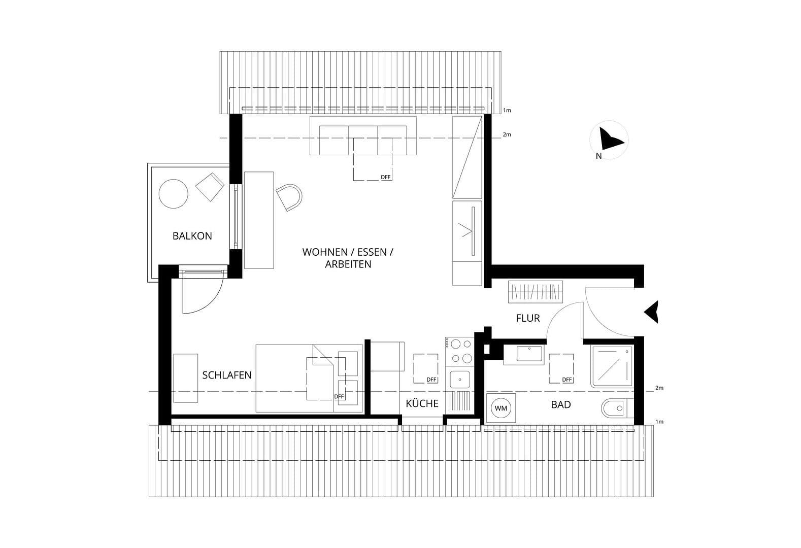 Studio flat to rent, 37 m², Ostfildern, Baden-Württemberg Studio flat to rent, 37 m², Ostfildern, Baden-Württemberg