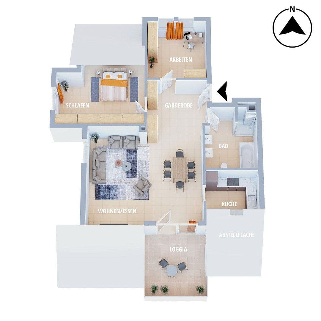 2 bedroom with open-plan kitchen flat to rent, 89 m², Lauffen am Neckar, Baden-Württemberg 2 bedroom with open-plan kitchen flat to rent, 89 m², Lauffen am Neckar, Baden-Württemberg