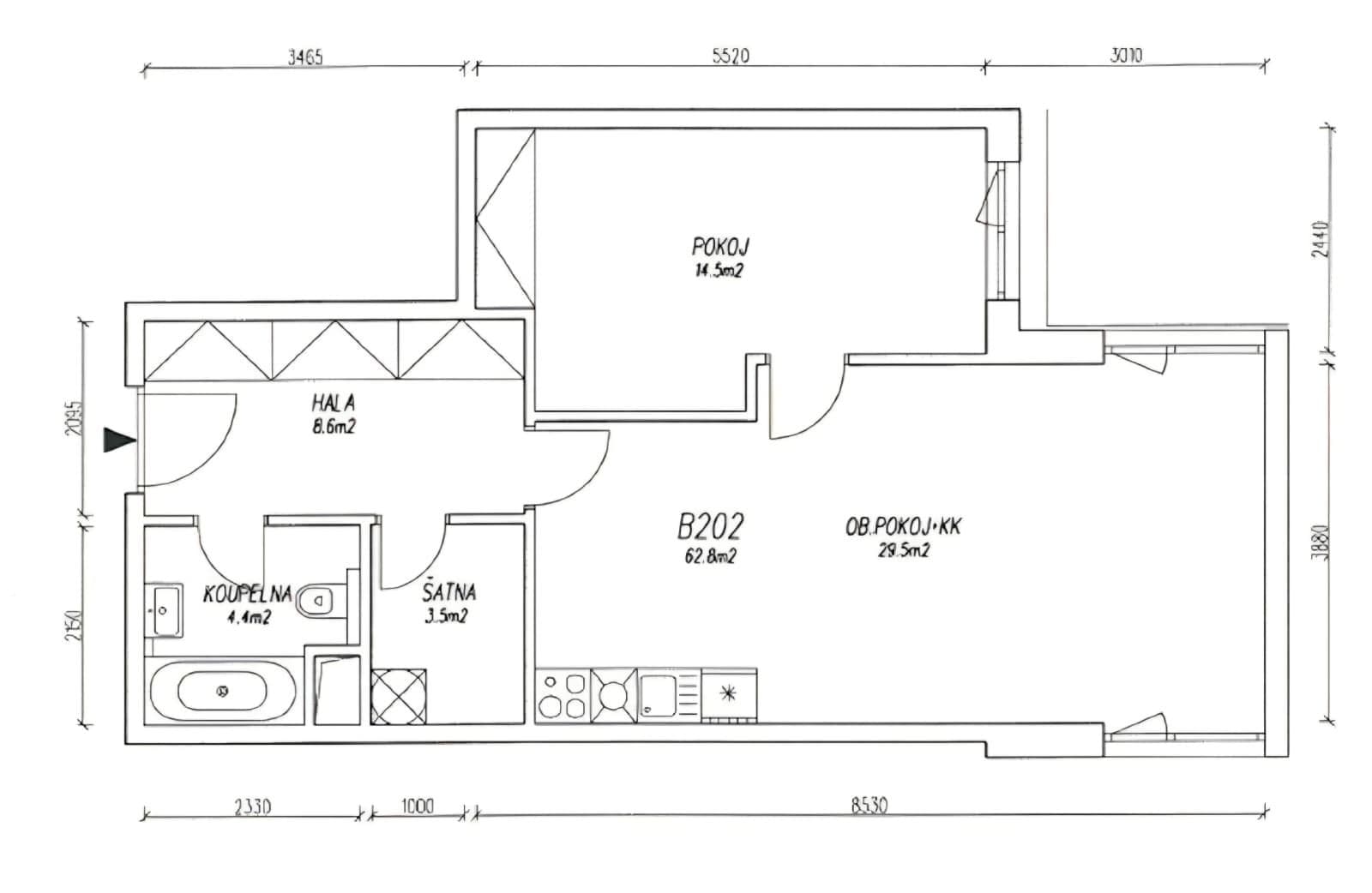 1 bedroom with open-plan kitchen flat to rent, 63 m², Žitenická, Prague, Prague 1 bedroom with open-plan kitchen flat to rent, 63 m², Žitenická, Prague, Prague
