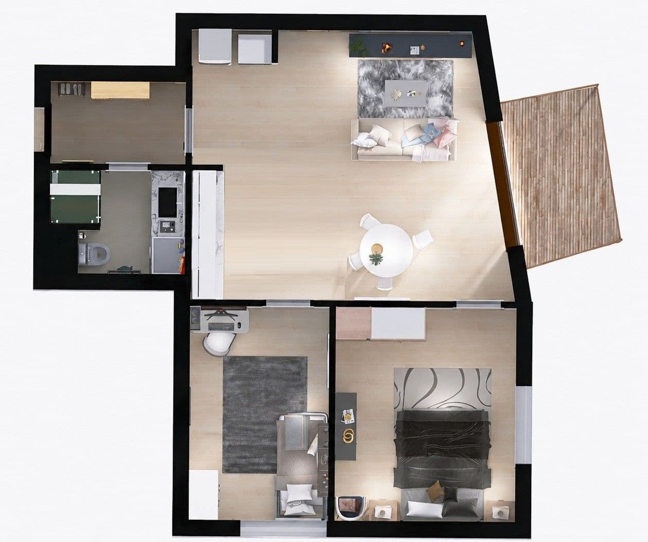 2 bedroom with open-plan kitchen flat to rent, 57 m², Kobyliská, Prague, Prague 2 bedroom with open-plan kitchen flat to rent, 57 m², Kobyliská, Prague, Prague