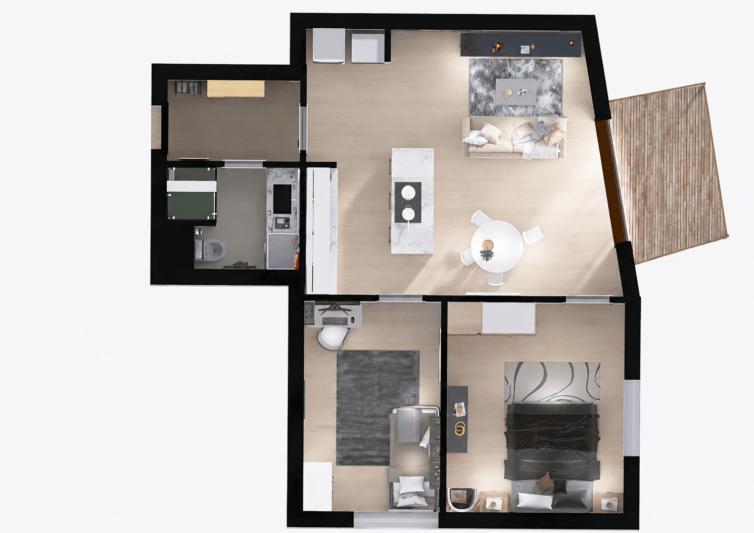 2 bedroom with open-plan kitchen flat to rent, 57 m², Kobyliská, Prague, Prague 2 bedroom with open-plan kitchen flat to rent, 57 m², Kobyliská, Prague, Prague