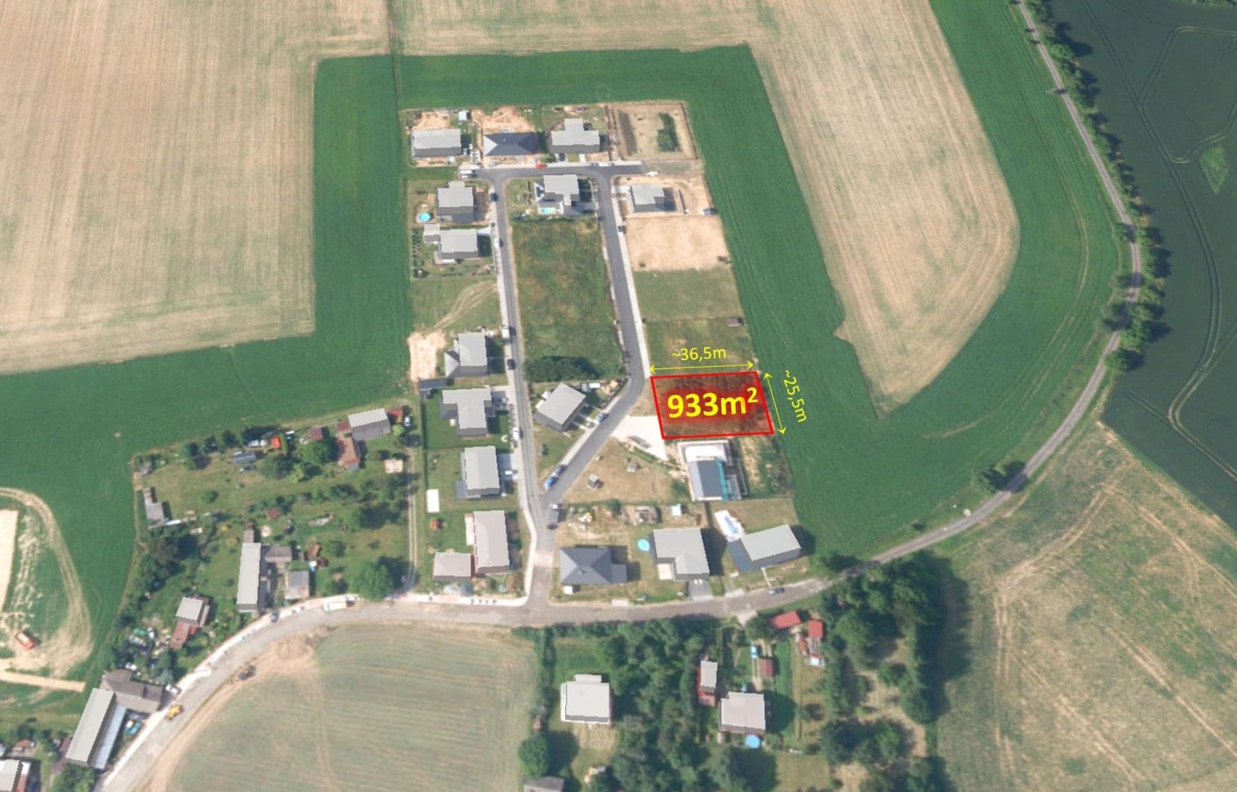 plot for sale, 933 m², Malešov, Středočeský Region plot for sale, 933 m², Malešov, Středočeský Region