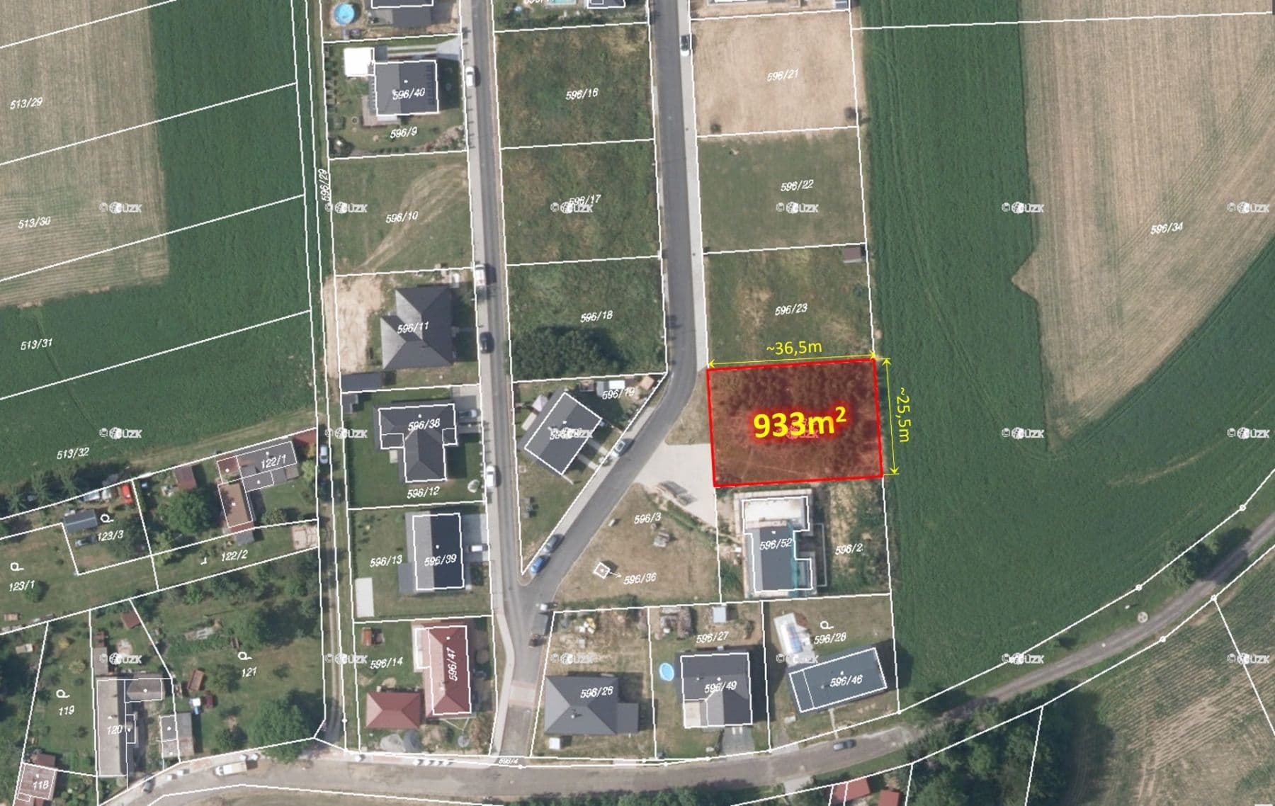 plot for sale, 933 m², Malešov, Středočeský Region plot for sale, 933 m², Malešov, Středočeský Region