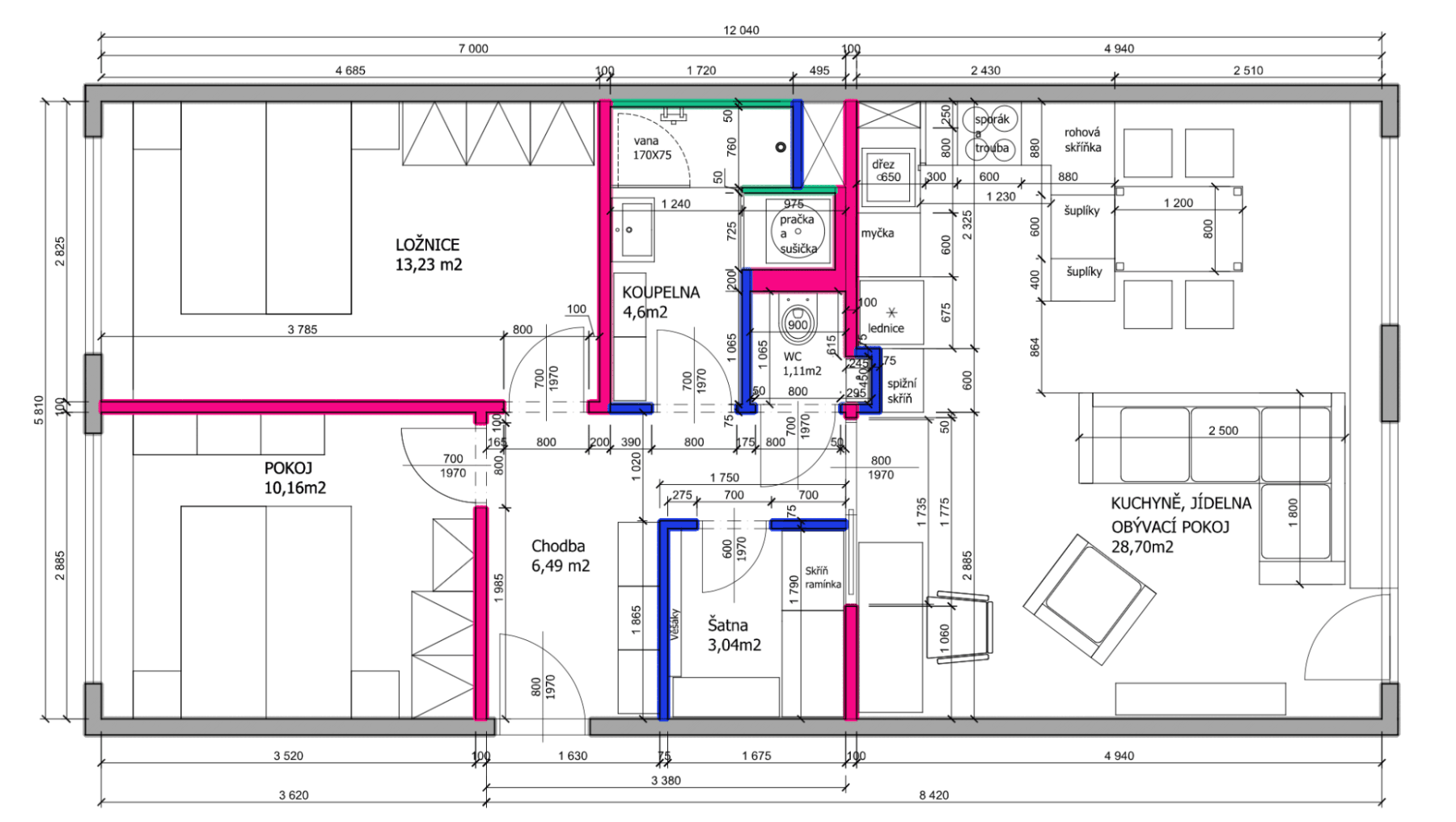 2 bedroom with open-plan kitchen flat to rent, 72 m², Moravcova, Kolín, Středočeský Region 2 bedroom with open-plan kitchen flat to rent, 72 m², Moravcova, Kolín, Středočeský Region