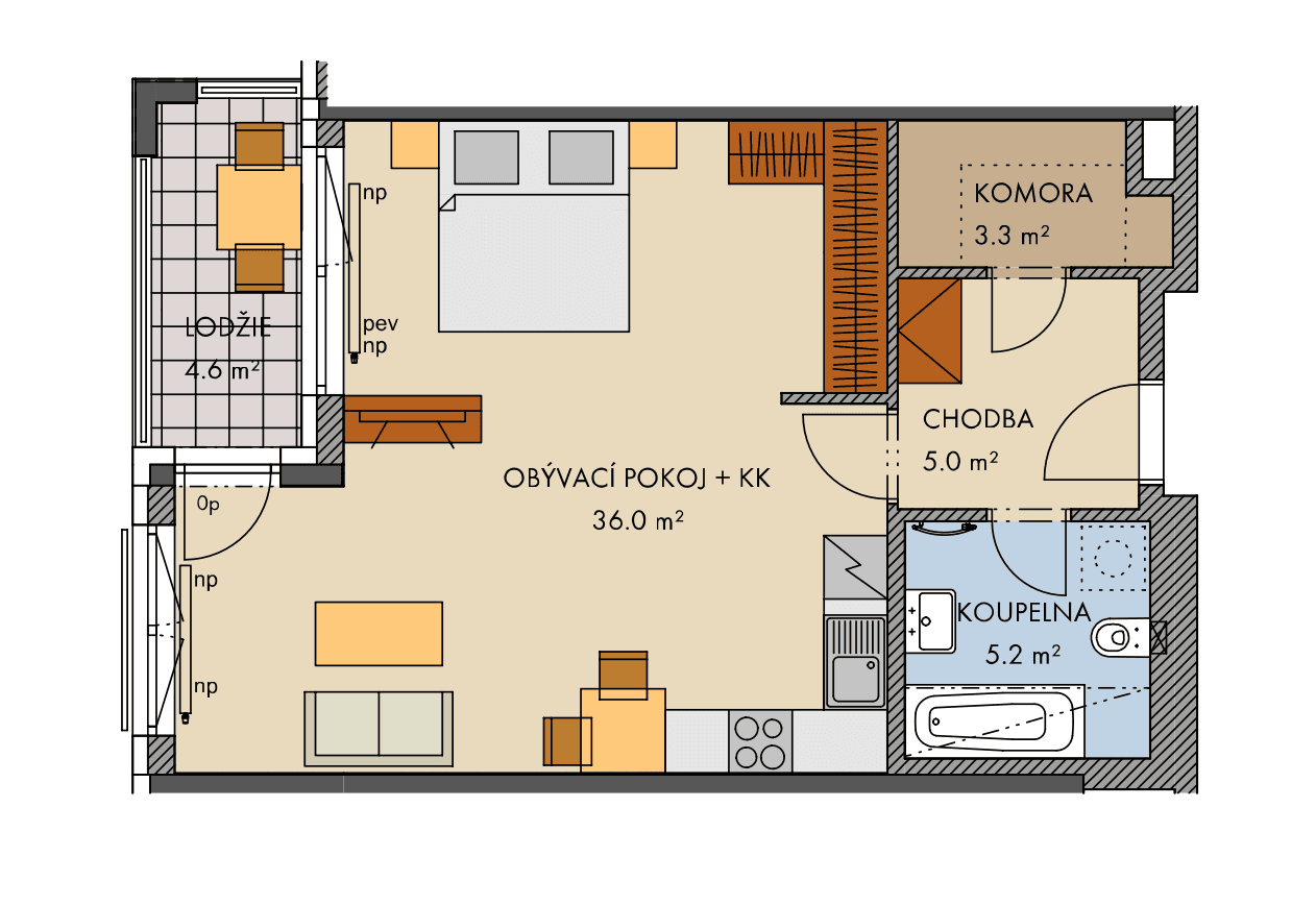 Studio flat to rent, 51 m², Ondrákové, Prague, Prague Studio flat to rent, 51 m², Ondrákové, Prague, Prague