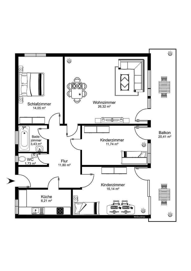 3 bedroom flat for sale, 97 m², Allerseeweg 14, Höchberg, Bavaria 3 bedroom flat for sale, 97 m², Allerseeweg 14, Höchberg, Bavaria