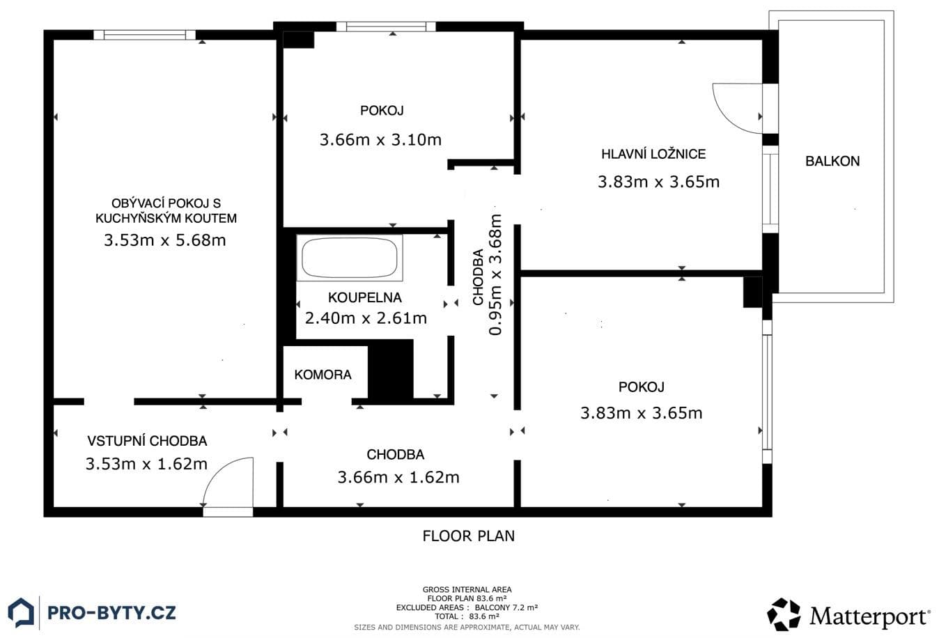 3 bedroom with open-plan kitchen flat for sale, 76 m², Chmelová, Prague, Prague 3 bedroom with open-plan kitchen flat for sale, 76 m², Chmelová, Prague, Prague