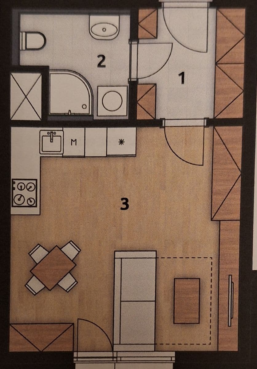 Studio flat to rent, 33 m², Strančická, Prague, Prague Studio flat to rent, 33 m², Strančická, Prague, Prague