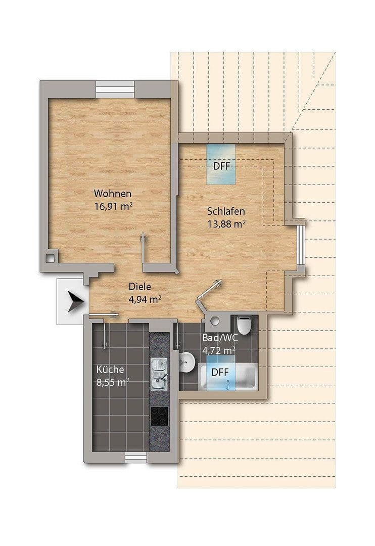 2 bedroom flat to rent, 50 m², Nöthnitzer Straße 36, Dresden, Saxony 2 bedroom flat to rent, 50 m², Nöthnitzer Straße 36, Dresden, Saxony