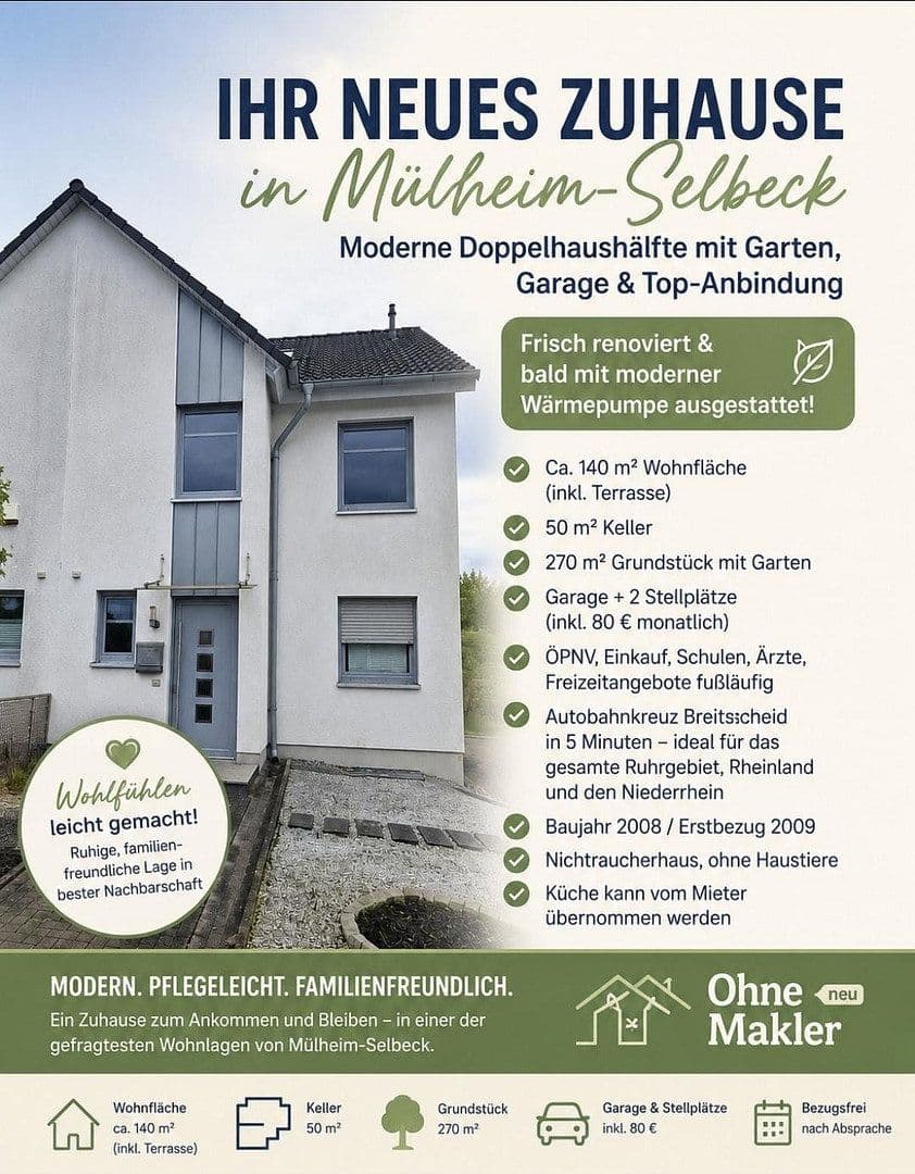 house to rent, 140 m², Mülheim an der Ruhr, North Rhine-Westphalia house to rent, 140 m², Mülheim an der Ruhr, North Rhine-Westphalia