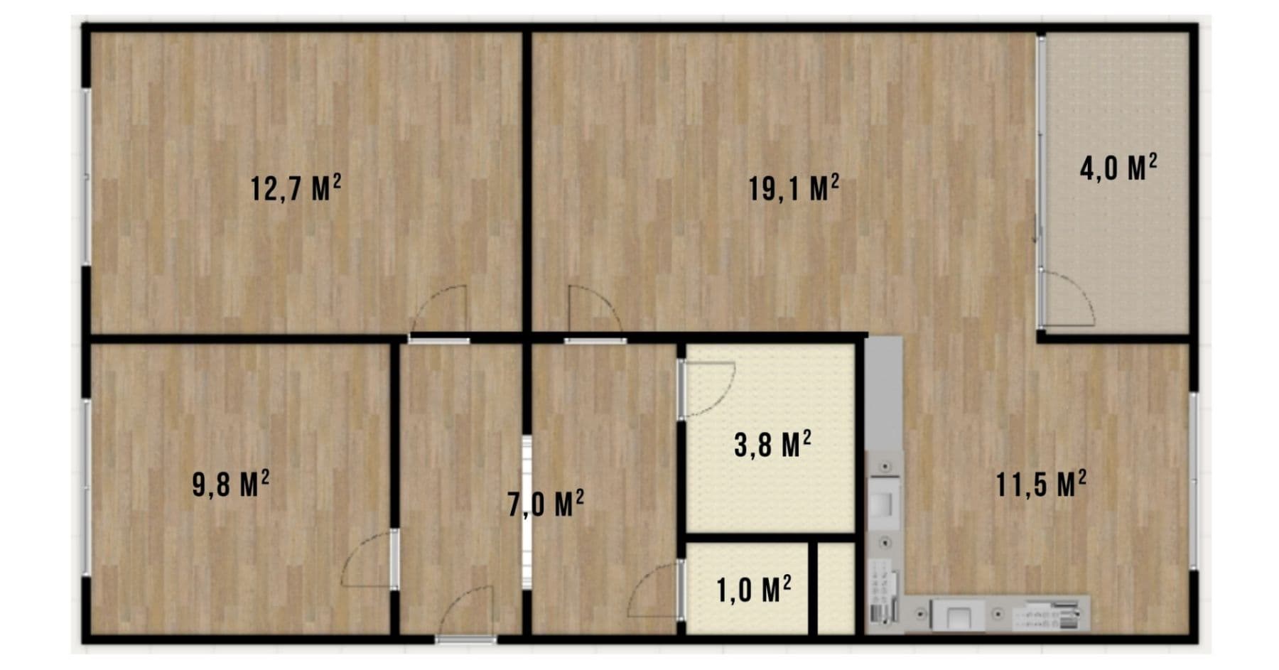 2 bedroom with open-plan kitchen flat for sale, 67 m², Chabařovická, Prague, Prague 2 bedroom with open-plan kitchen flat for sale, 67 m², Chabařovická, Prague, Prague