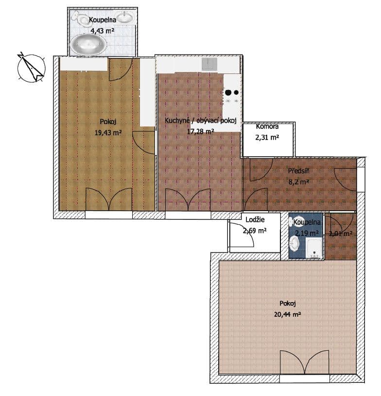 2 bedroom flat to rent, 78 m², Nuselská, Prague, Prague 2 bedroom flat to rent, 78 m², Nuselská, Prague, Prague