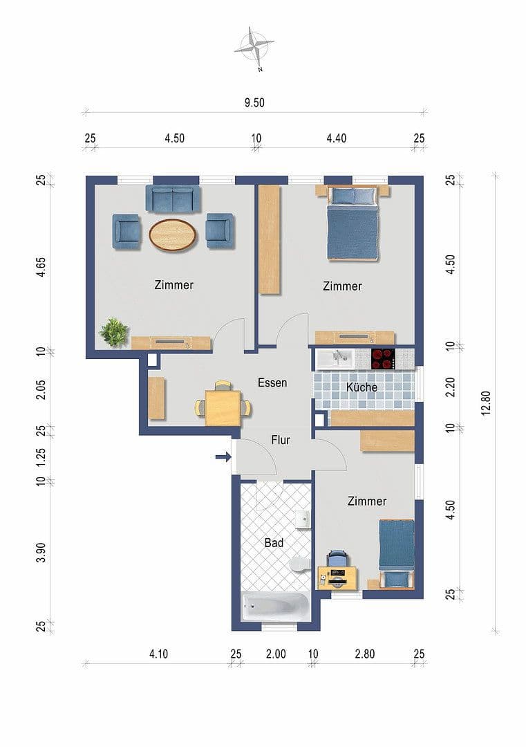 3 bedroom flat to rent, 80 m², Nöthnitzer Str. 21, Dresden, Saxony 3 bedroom flat to rent, 80 m², Nöthnitzer Str. 21, Dresden, Saxony