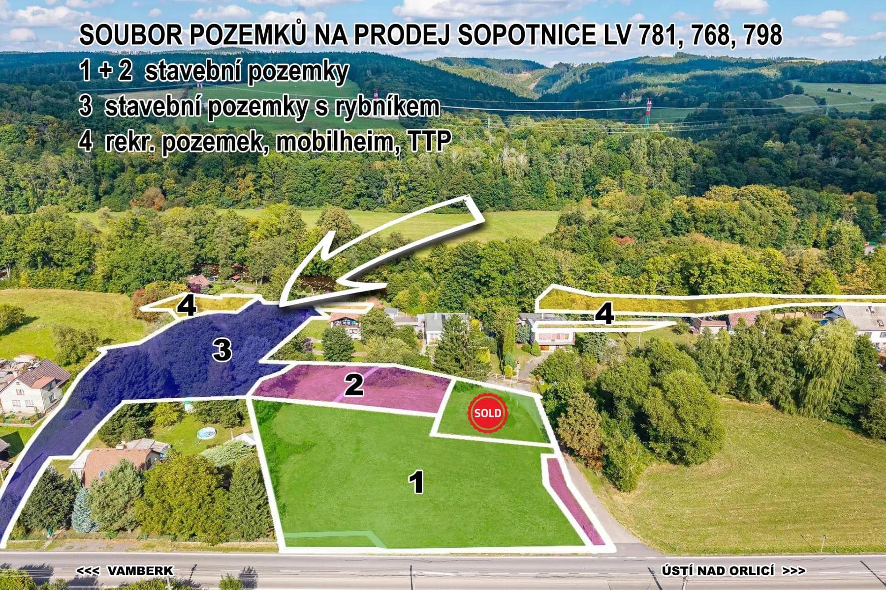 plot for sale, 540 m², Sopotnice, Pardubický Region plot for sale, 540 m², Sopotnice, Pardubický Region