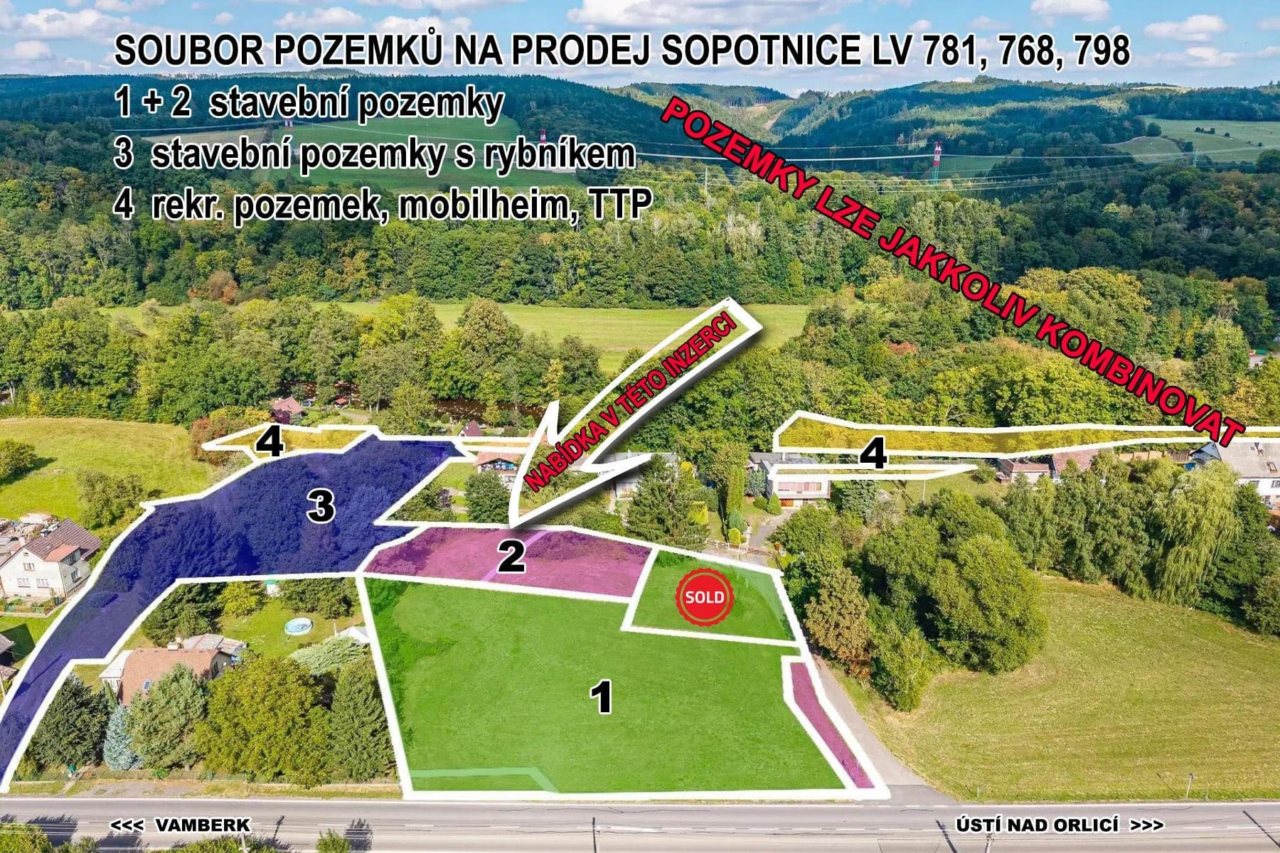 plot for sale, 540 m², Sopotnice, Pardubický Region plot for sale, 540 m², Sopotnice, Pardubický Region