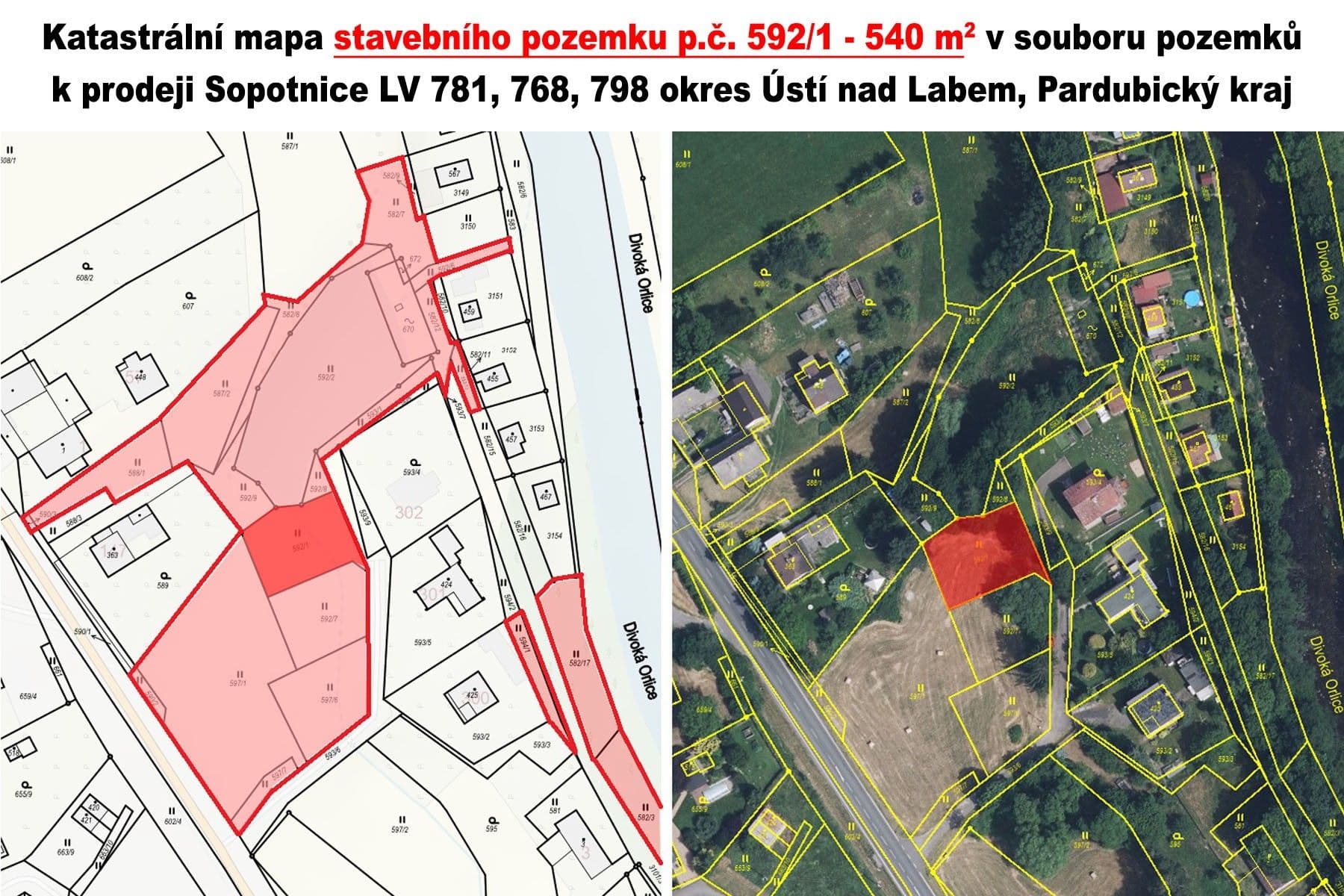 plot for sale, 540 m², Sopotnice, Pardubický Region plot for sale, 540 m², Sopotnice, Pardubický Region