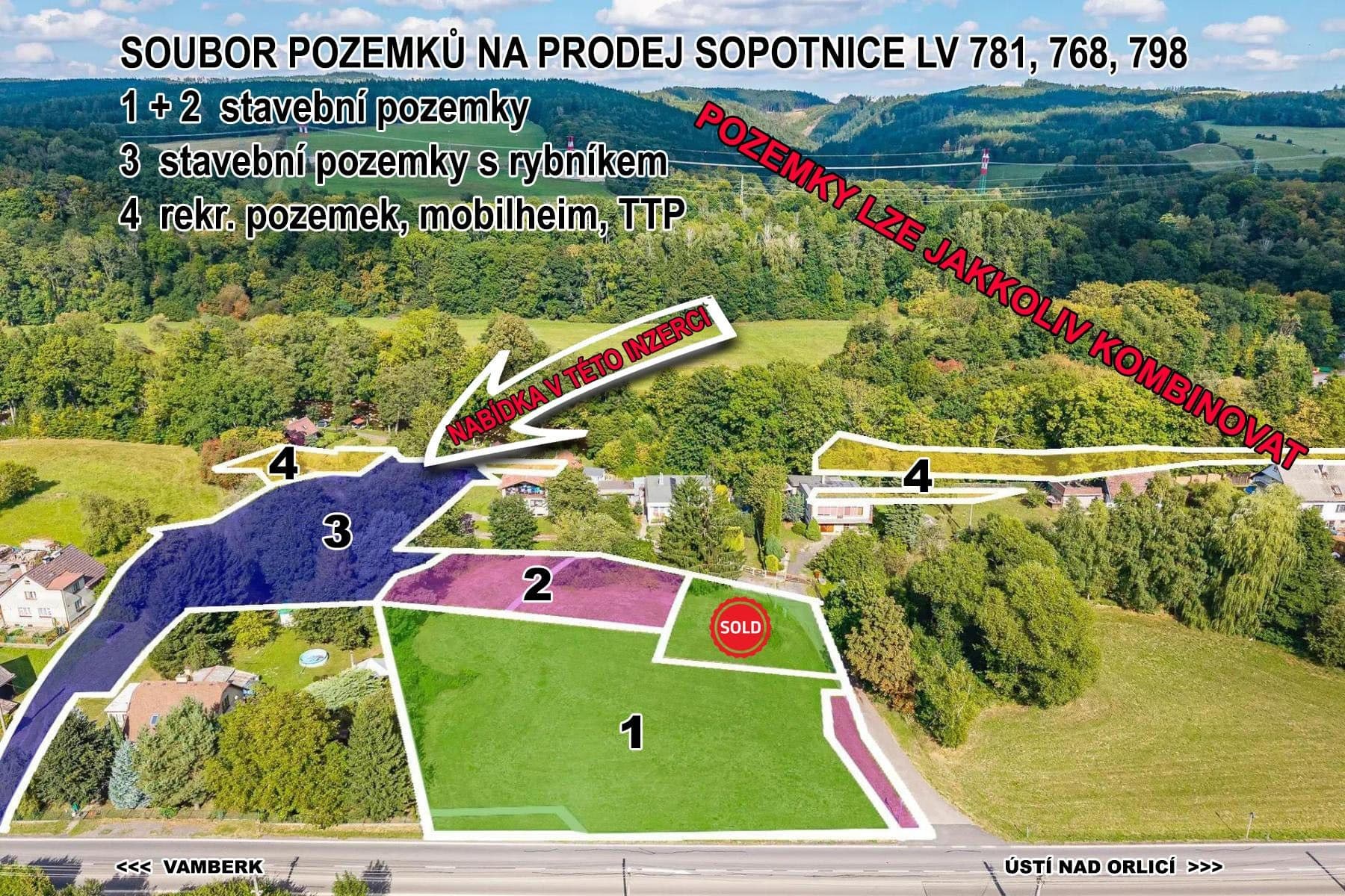 plot for sale, 3,852 m², Sopotnice, Pardubický Region plot for sale, 3,852 m², Sopotnice, Pardubický Region