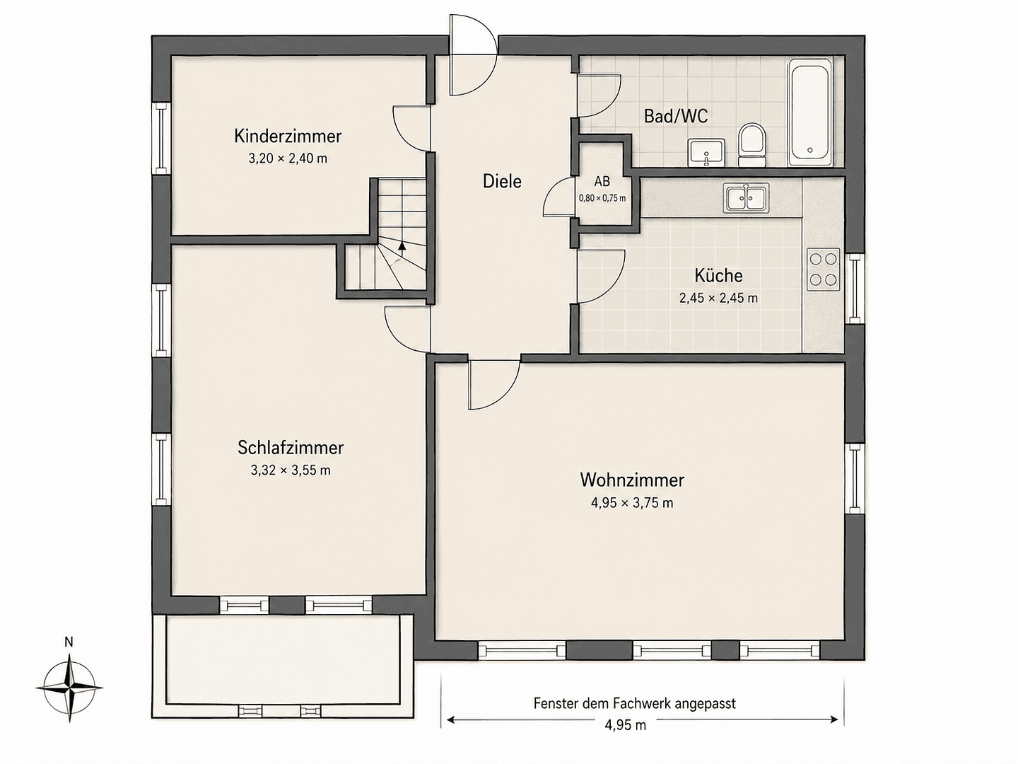 3 bedroom flat to rent, 62 m², Papenstraße 48, Lemgo, North Rhine-Westphalia 3 bedroom flat to rent, 62 m², Papenstraße 48, Lemgo, North Rhine-Westphalia