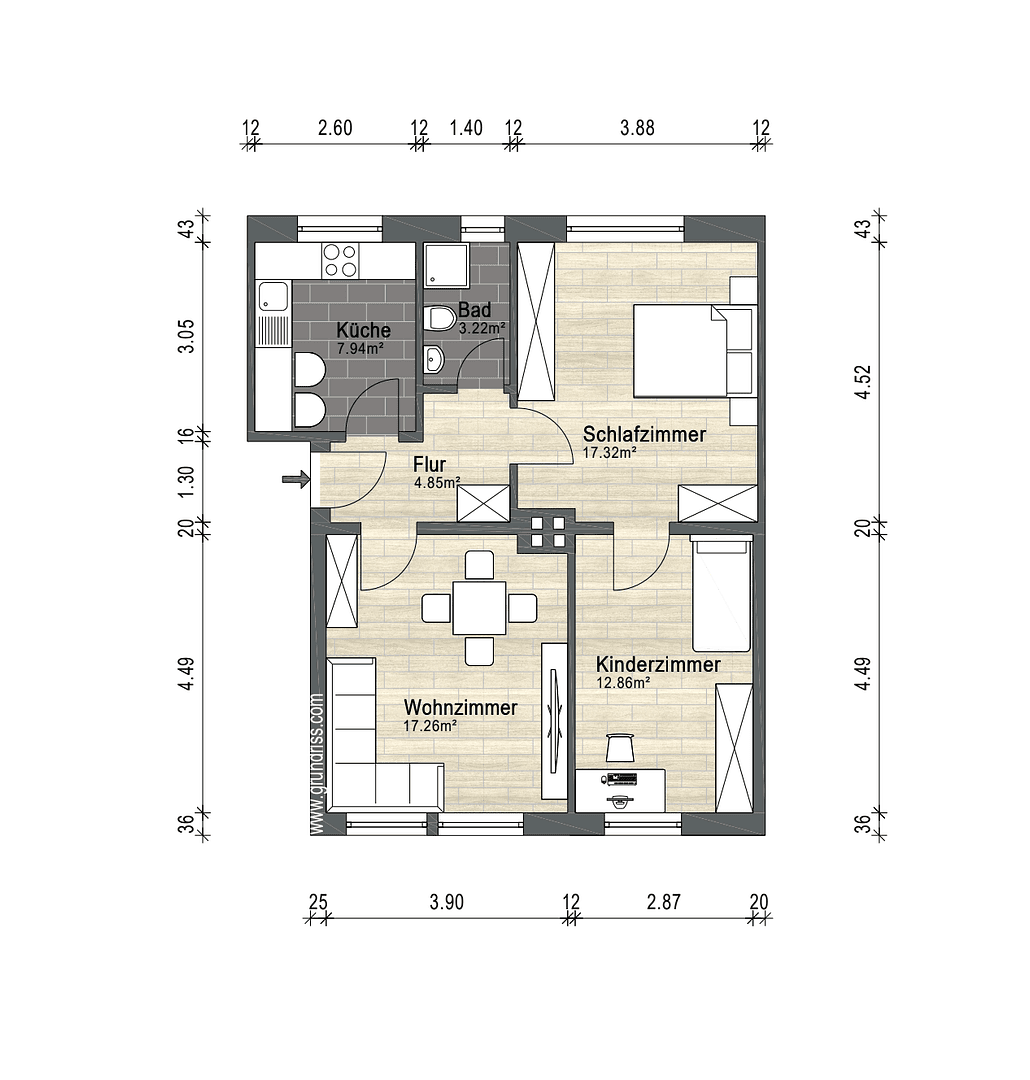 3 bedroom flat to rent, 64 m², Bremen, Bremen 3 bedroom flat to rent, 64 m², Bremen, Bremen