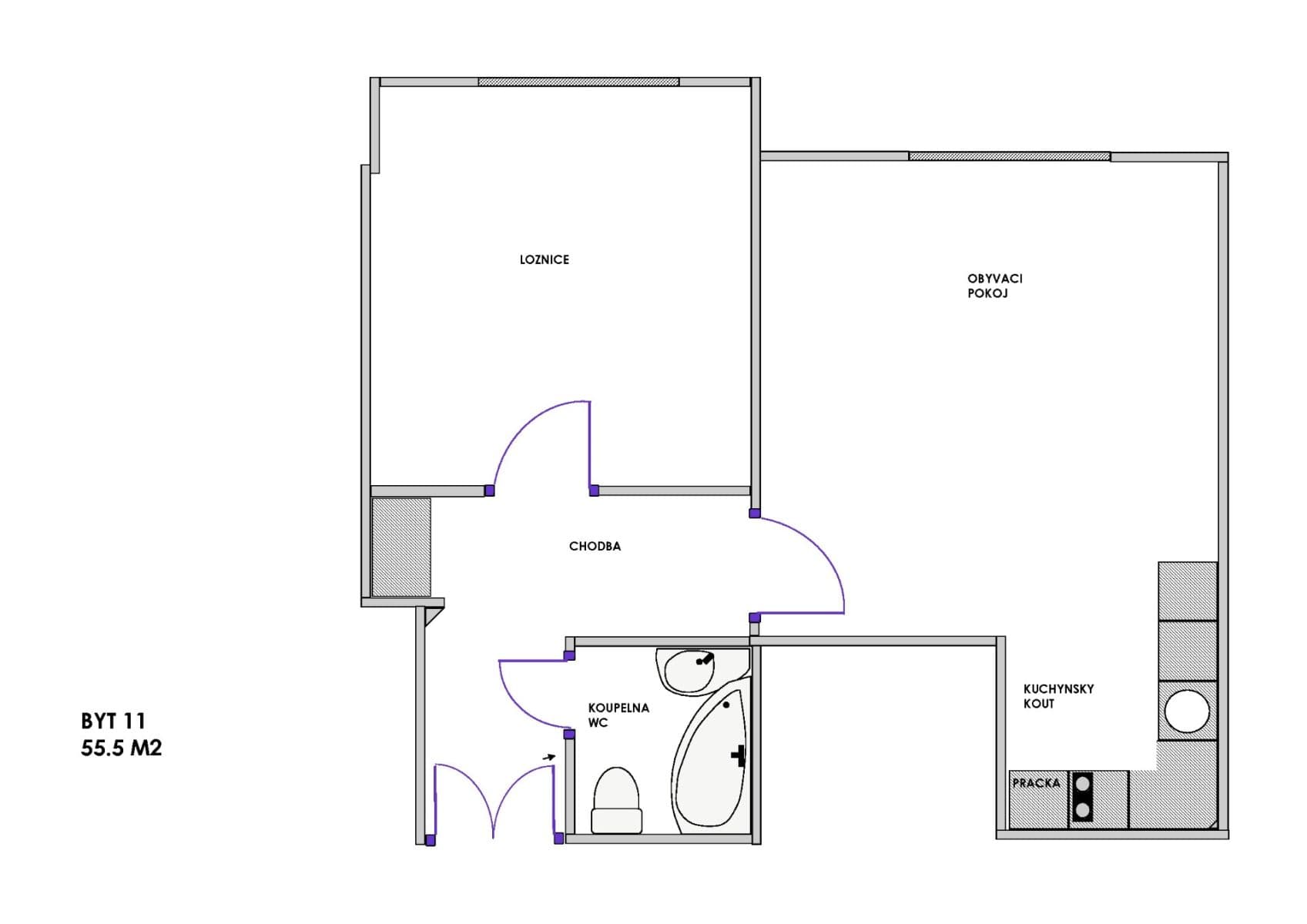 1 bedroom with open-plan kitchen flat to rent, 55 m², Žerotínova, Prague, Prague 1 bedroom with open-plan kitchen flat to rent, 55 m², Žerotínova, Prague, Prague
