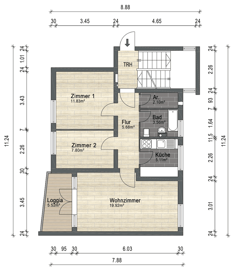 3 bedroom flat to rent, 59 m², Bremen, Bremen 3 bedroom flat to rent, 59 m², Bremen, Bremen