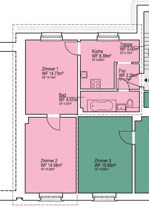 2 bedroom flat to rent, 45 m², Krayer Str. 30, Bochum, North Rhine-Westphalia 2 bedroom flat to rent, 45 m², Krayer Str. 30, Bochum, North Rhine-Westphalia