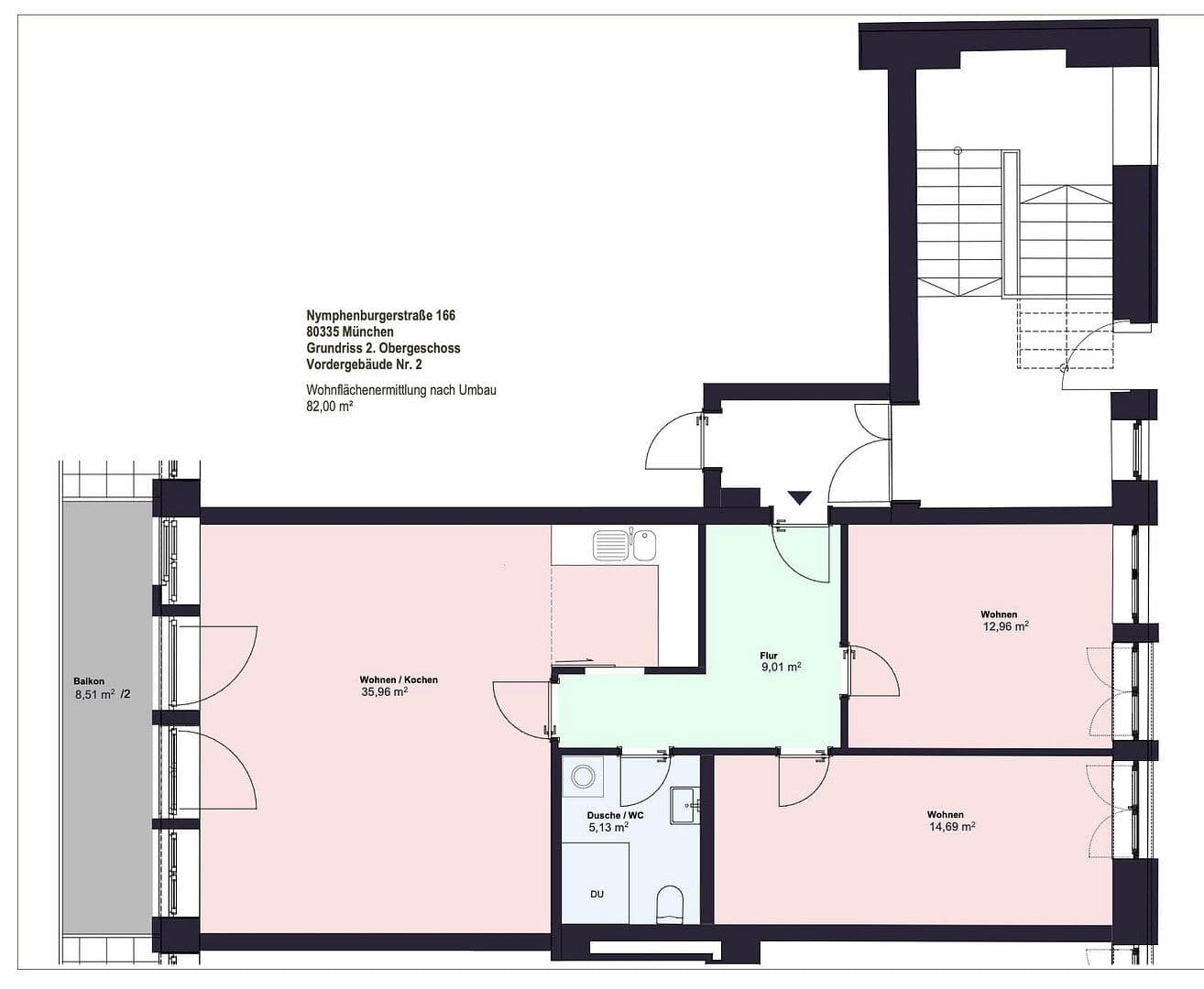 3 bedroom flat to rent, 82 m², Nymphenburger Straße 166, München, Bavaria 3 bedroom flat to rent, 82 m², Nymphenburger Straße 166, München, Bavaria